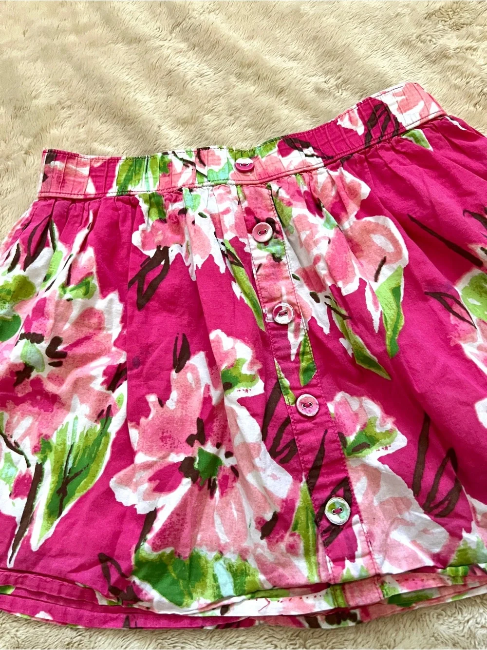 CHEROKEE Girl's Pink Floral Casual Skirt Size 7
